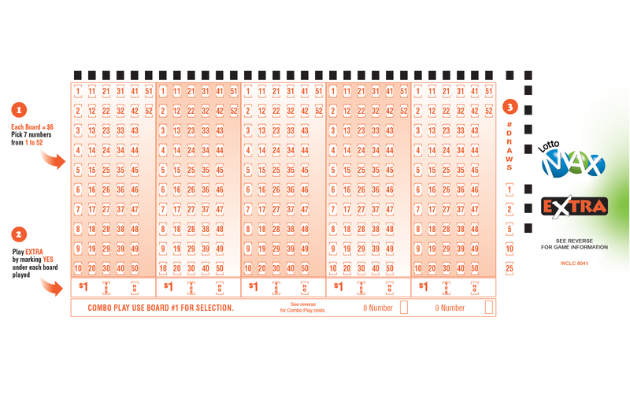LOTTO MAX Selection Slip